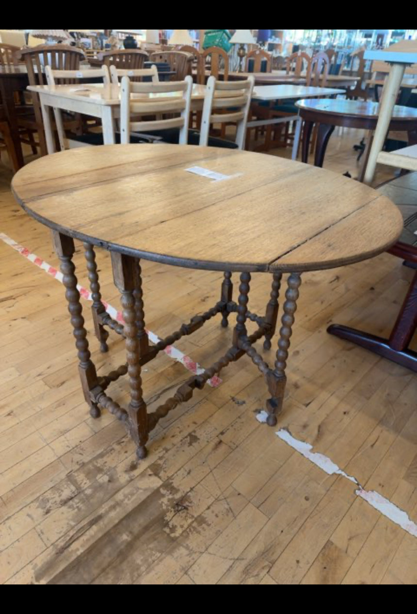 Engelsk klapbord - barokstil, egetræ